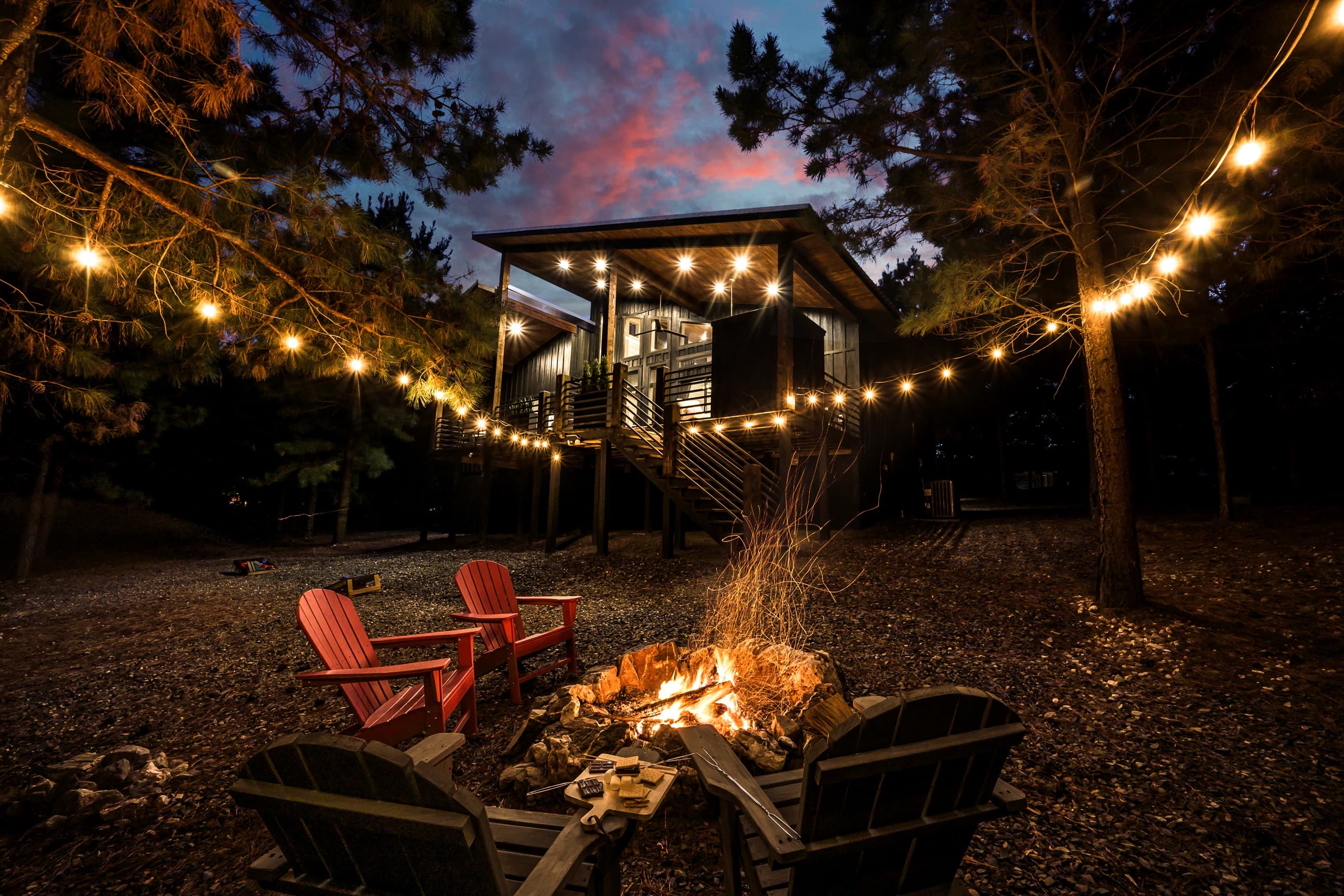 Cozy cabin fire
